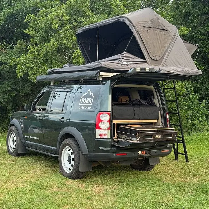 Hutt BootCamp drawer system in the boot of a Discovery