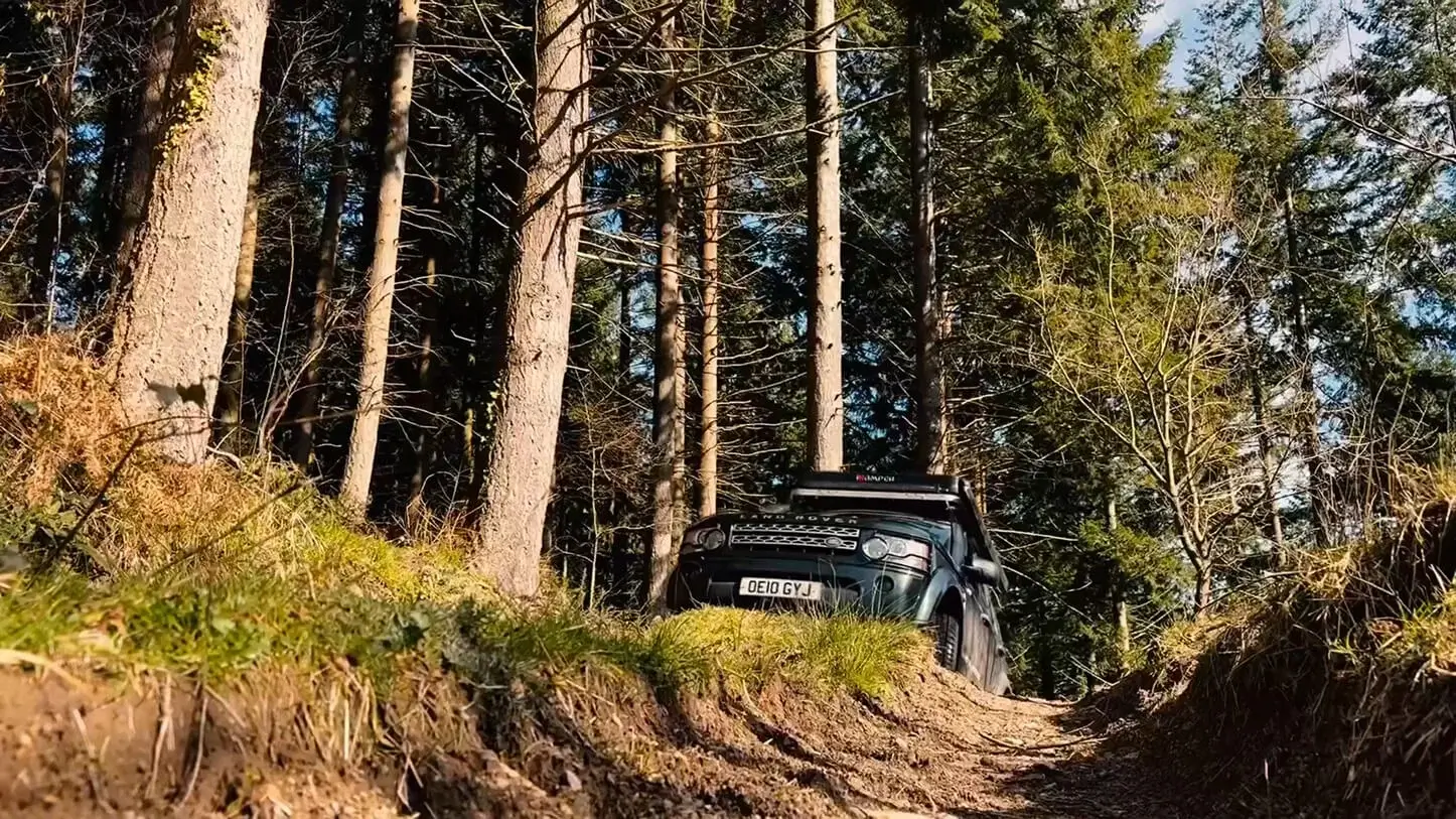 Land Rover on a green lane in Dartmoor